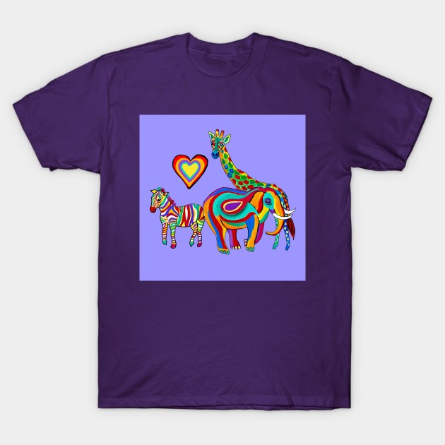 Rainbow Savanna (purple) T-Shirt by MagaliModoux